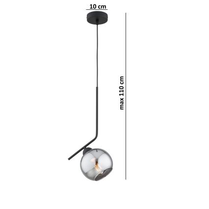 Brilagi - Κρεμαστό φωτιστικό σε καλώδιο DIOR 1xE27/60W/230V μαύρο/καπνιστό γκρι