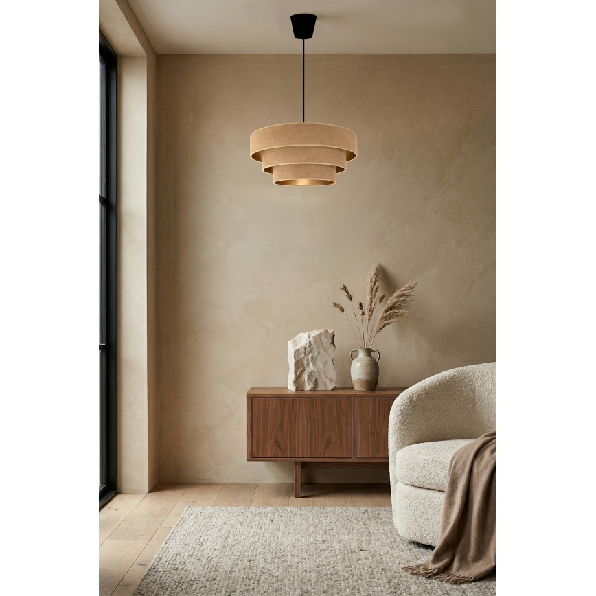 Brilagi - Κρεμαστό φωτιστικό σε καλώδιο LUNETA 1xE27/60W/230V Ø 40 cm μπεζ/χρυσό