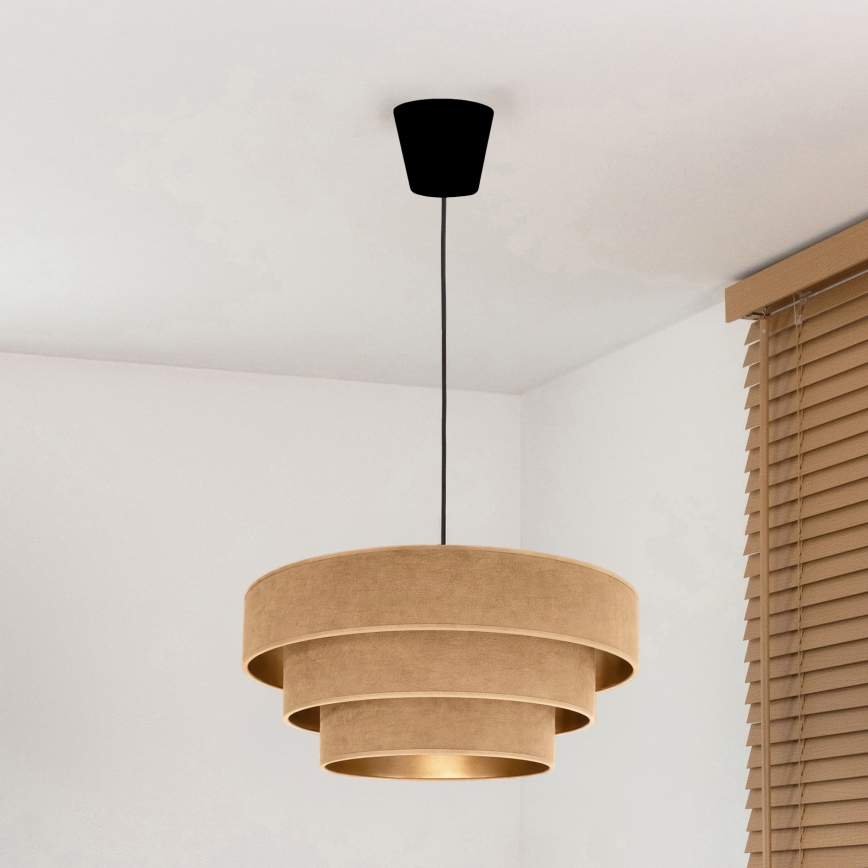 Brilagi - Κρεμαστό φωτιστικό σε καλώδιο LUNETA 1xE27/60W/230V Ø 40 cm μπεζ/χρυσό