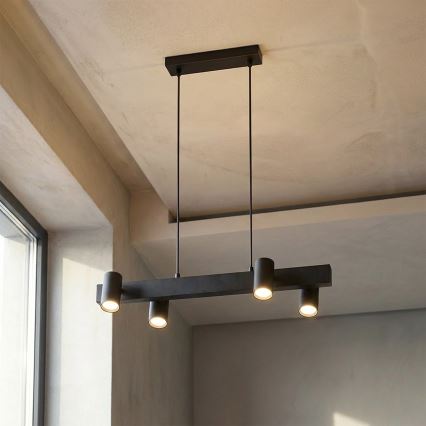 Brilagi - Κρεμαστό φωτιστικό σε καλώδιο SELE, 4x GU10, 30W, 230V, μαύρο