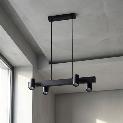 Brilagi - Κρεμαστό φωτιστικό σε καλώδιο SELE, 4x GU10, 30W, 230V, μαύρο