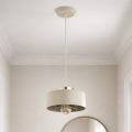 Brilagi - Κρεμαστό φωτιστικό σε καλώδιο SPRING 1xE27/60W/230V Ø 20 cm μπεζ/χρυσό