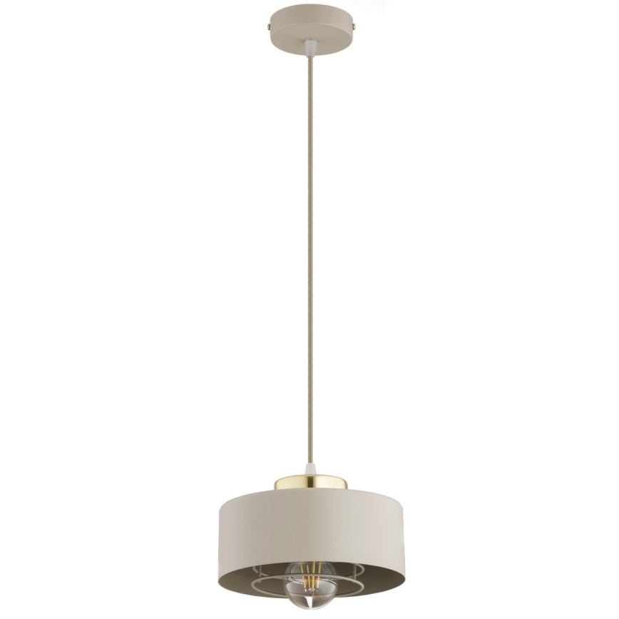 Brilagi - Κρεμαστό φωτιστικό σε καλώδιο SPRING 1xE27/60W/230V Ø 20 cm μπεζ/χρυσό