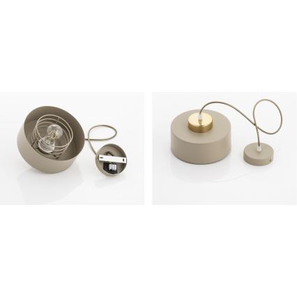 Brilagi - Κρεμαστό φωτιστικό σε καλώδιο SPRING 1xE27/60W/230V Ø 20 cm μπεζ/χρυσό