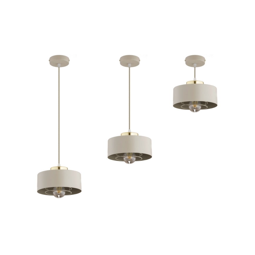 Brilagi - Κρεμαστό φωτιστικό σε καλώδιο SPRING 1xE27/60W/230V Ø 20 cm μπεζ/χρυσό