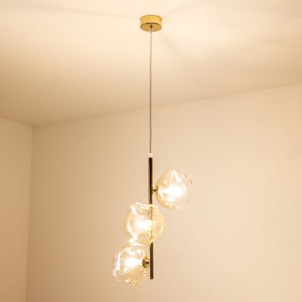 BRILAGI - Κρεμαστό φωτιστικό σε καλώδιο VULCANO 3xG9/8W/230V χρυσό/καπνιστό μπεζ