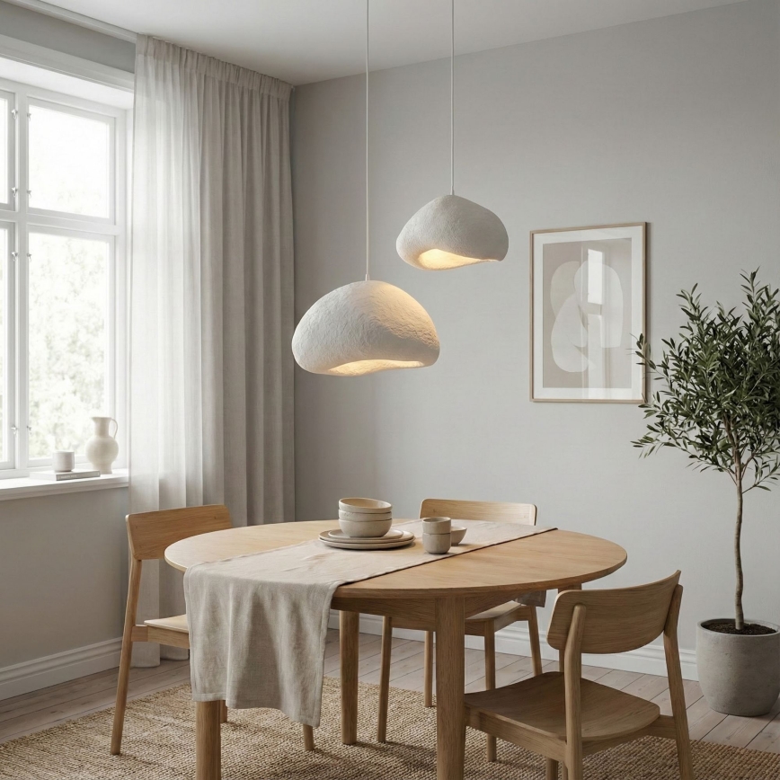 Brilagi - Κρεμαστό φωτιστικό σε καλώδιο WABI SABI 2xE27/40W/230V Ø 70 cm λευκό