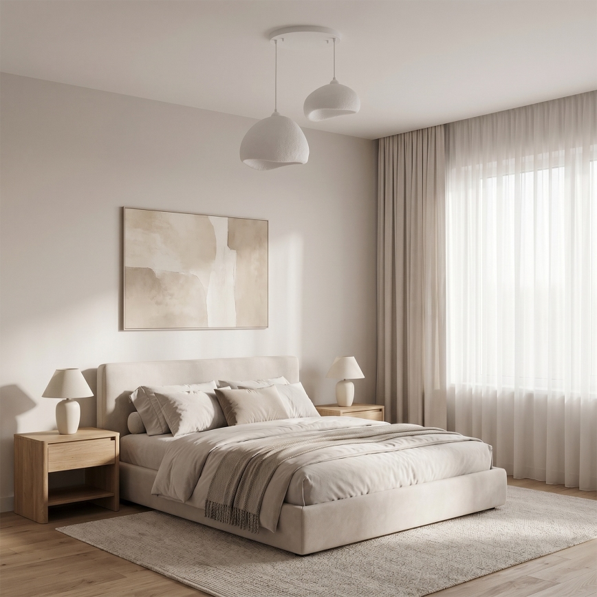 Brilagi - Κρεμαστό φωτιστικό σε καλώδιο WABI SABI 2xE27/40W/230V Ø 70 cm λευκό