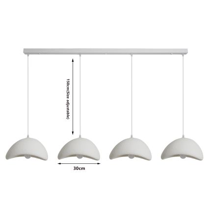 BRILAGI - Κρεμαστό φωτιστικό σε καλώδιο WABI SABI 4xE27/60W/230V λευκό