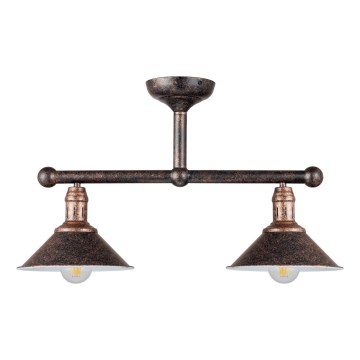 Brilagi - Κρεμαστό φωτιστικό σε ράβδο FORGE 2xE27/60W/230V πατίνα/χρυσό/μαύρο