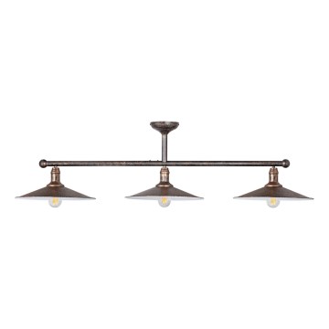 Brilagi - Κρεμαστό φωτιστικό σε ράβδο FORGE 3xE27/60W/230V πατίνα/χρυσό/μαύρο