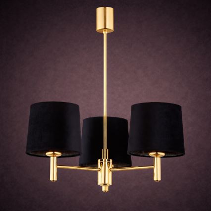 Brilagi - Κρεμαστό φωτιστικό σε ράβδο MONTE 3xE27/15W/230V μαύρο/χρυσό