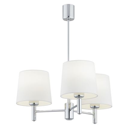 BRILAGI - Κρεμαστό φωτιστικό σε ράβδο MONTE 3xE27/60W/230V εκρού/γυαλιστερό χρώμιο