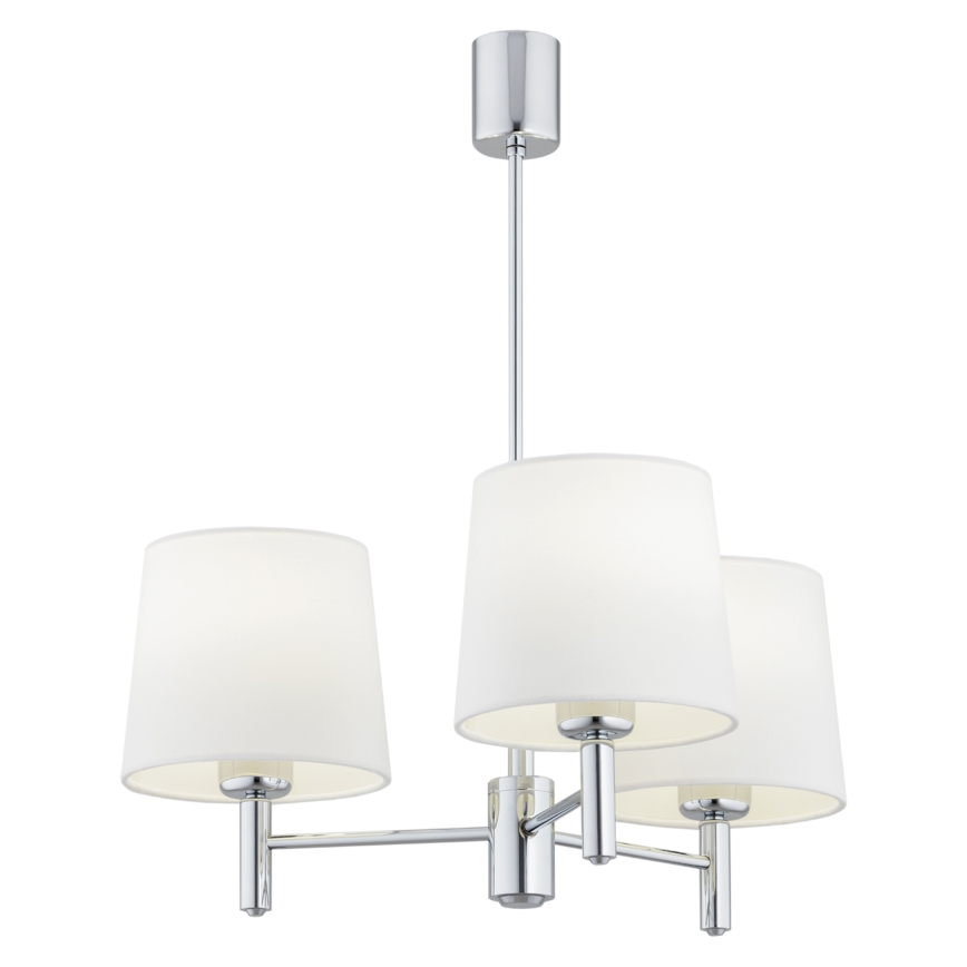 BRILAGI - Κρεμαστό φωτιστικό σε ράβδο MONTE 3xE27/60W/230V εκρού/γυαλιστερό χρώμιο
