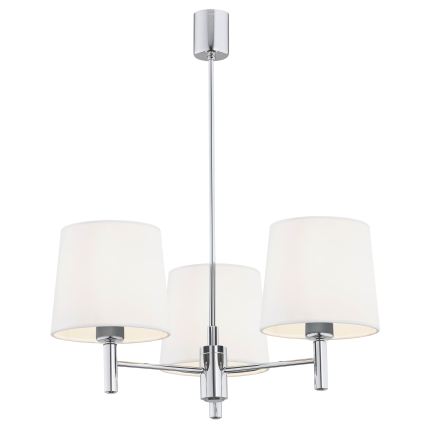 BRILAGI - Κρεμαστό φωτιστικό σε ράβδο MONTE 3xE27/60W/230V εκρού/γυαλιστερό χρώμιο