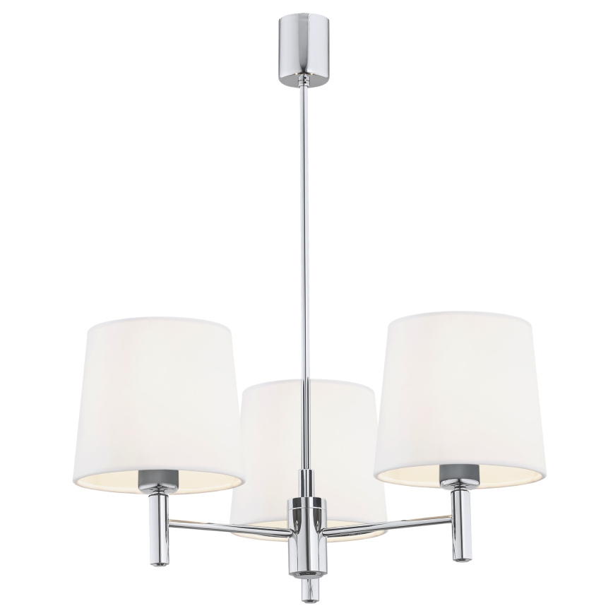 BRILAGI - Κρεμαστό φωτιστικό σε ράβδο MONTE 3xE27/60W/230V εκρού/γυαλιστερό χρώμιο