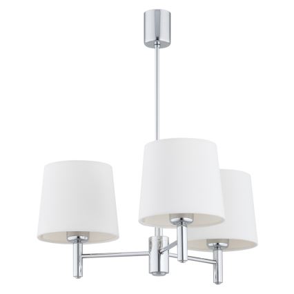 BRILAGI - Κρεμαστό φωτιστικό σε ράβδο MONTE 3xE27/60W/230V εκρού/γυαλιστερό χρώμιο