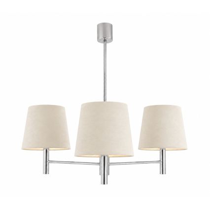 BRILAGI - Κρεμαστό φωτιστικό σε ράβδο MONTE 3xE27/60W/230V εκρού/γυαλιστερό χρώμιο