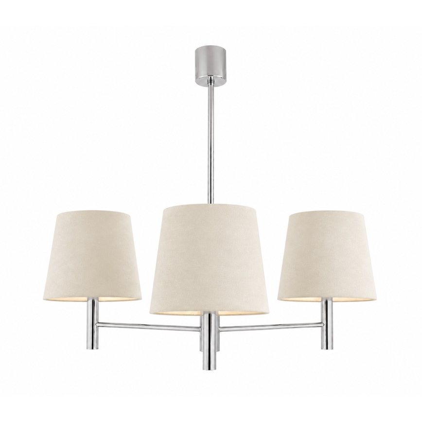 BRILAGI - Κρεμαστό φωτιστικό σε ράβδο MONTE 3xE27/60W/230V εκρού/γυαλιστερό χρώμιο