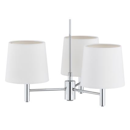BRILAGI - Κρεμαστό φωτιστικό σε ράβδο MONTE 3xE27/60W/230V εκρού/γυαλιστερό χρώμιο
