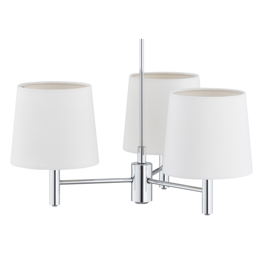 BRILAGI - Κρεμαστό φωτιστικό σε ράβδο MONTE 3xE27/60W/230V εκρού/γυαλιστερό χρώμιο