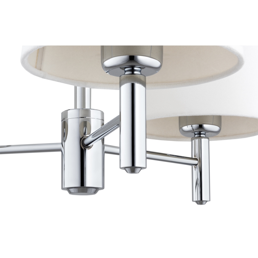 BRILAGI - Κρεμαστό φωτιστικό σε ράβδο MONTE 3xE27/60W/230V εκρού/γυαλιστερό χρώμιο