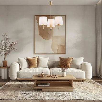 Brilagi - Κρεμαστό φωτιστικό σε ράβδο MONTE 3xE27/60W/230V εκρού/χρυσό