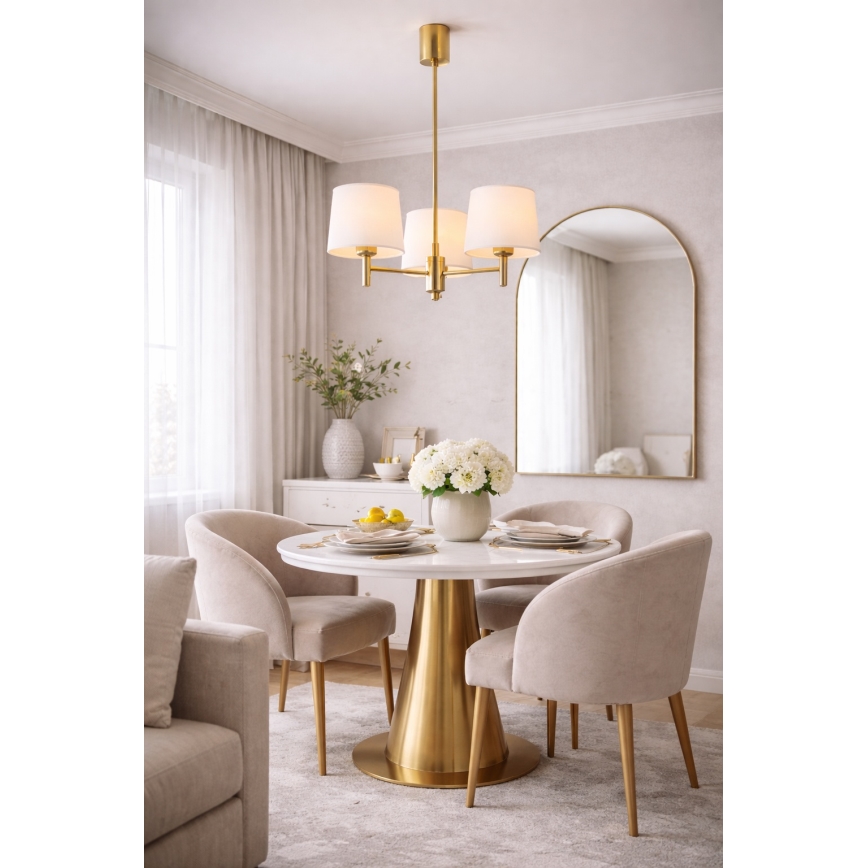 Brilagi - Κρεμαστό φωτιστικό σε ράβδο MONTE 3xE27/60W/230V εκρού/χρυσό