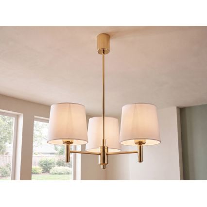 Brilagi - Κρεμαστό φωτιστικό σε ράβδο MONTE 3xE27/60W/230V εκρού/χρυσό
