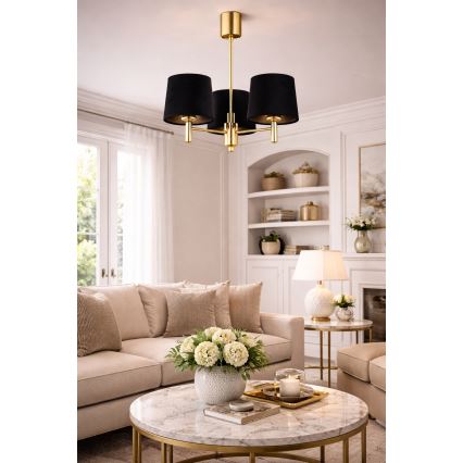 Brilagi - Κρεμαστό φωτιστικό σε ράβδο MONTE 3xE27/60W/230V μαύρο/χρυσό
