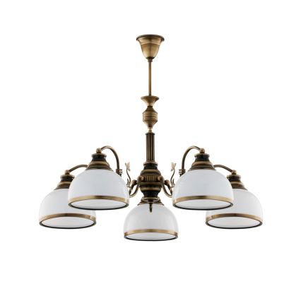 Brilagi - Κρεμαστό φωτιστικό σε ράβδο TAURUS 5xE27/15W/230V Ø 70 εκ., μπρονζέ
