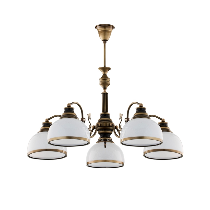 Brilagi - Κρεμαστό φωτιστικό σε ράβδο TAURUS 5xE27/15W/230V Ø 70 εκ., μπρονζέ