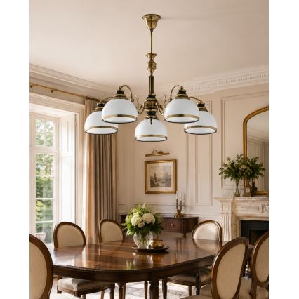 Brilagi - Κρεμαστό φωτιστικό σε ράβδο TAURUS 5xE27/15W/230V Ø 70 εκ., μπρονζέ