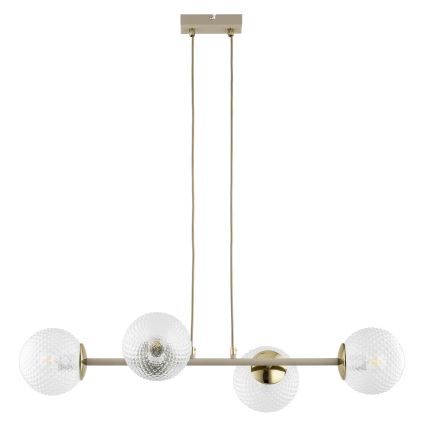 Brilagi - Κρεμαστό φωτιστικό STELLA με καλώδιο 4xE27/60W/230V μπεζ/χρυσό