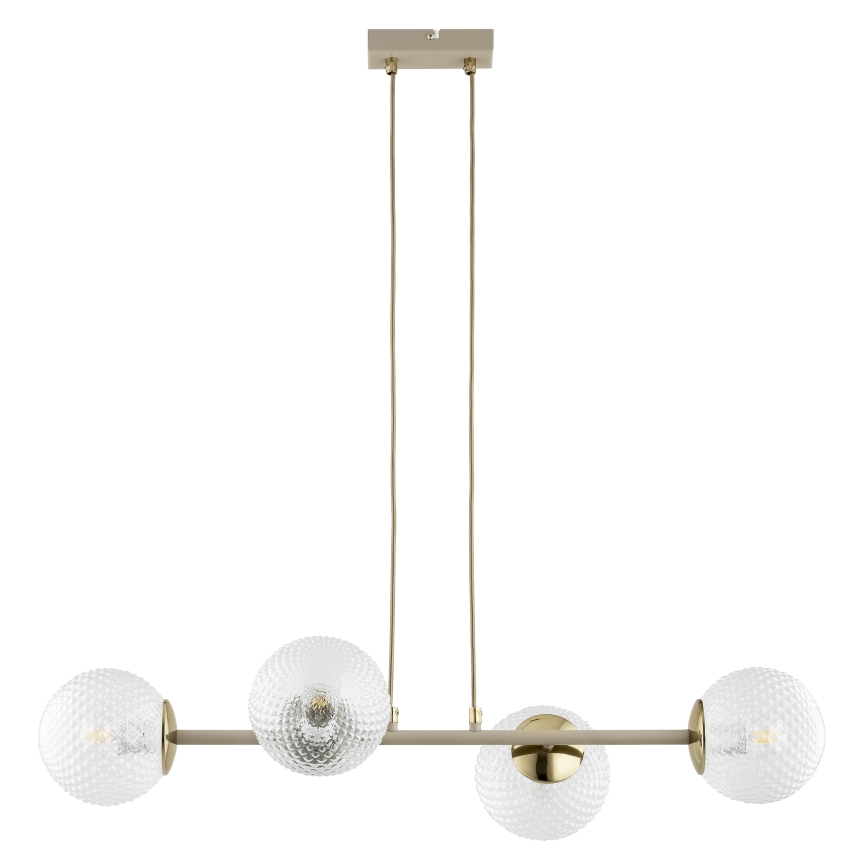 Brilagi - Κρεμαστό φωτιστικό STELLA με καλώδιο 4xE27/60W/230V μπεζ/χρυσό