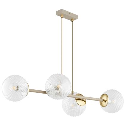 Brilagi - Κρεμαστό φωτιστικό STELLA με καλώδιο 4xE27/60W/230V μπεζ/χρυσό