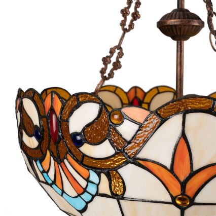 Brilagi - Κρεμαστό φωτιστικό Tiffany από βιτρό με αλυσίδα MIRABELLA 3xE27/60W/230V διάμ. 50 cm