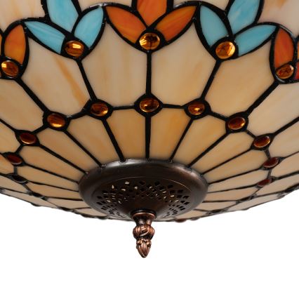 Brilagi - Κρεμαστό φωτιστικό Tiffany από βιτρό με αλυσίδα MIRABELLA 3xE27/60W/230V διάμ. 50 cm