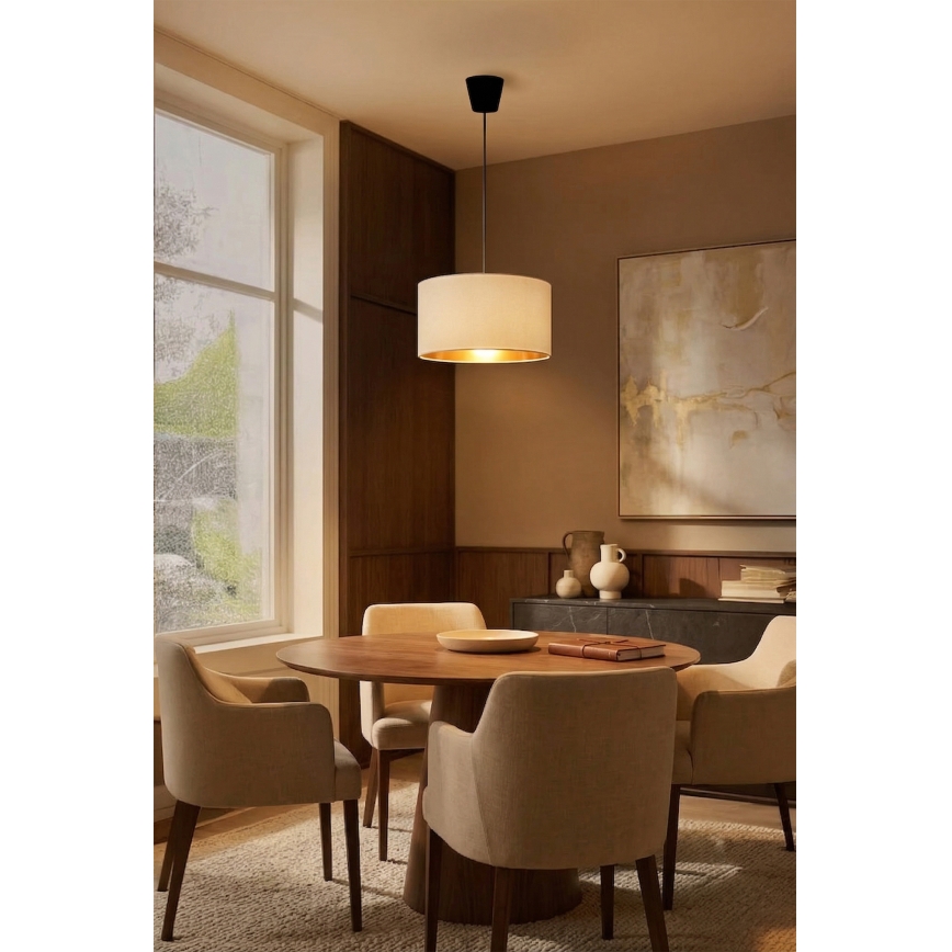 Brilagi - Κρεμαστό φωτιστικό VELVET με καλώδιο 1xE27/60W/230V Ø 40 cm κρεμ/χρυσό