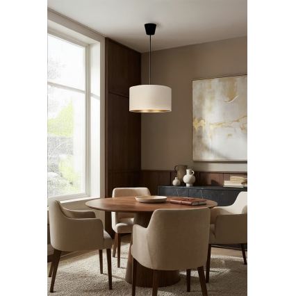 Brilagi - Κρεμαστό φωτιστικό VELVET με καλώδιο 1xE27/60W/230V Ø 40 cm κρεμ/χρυσό