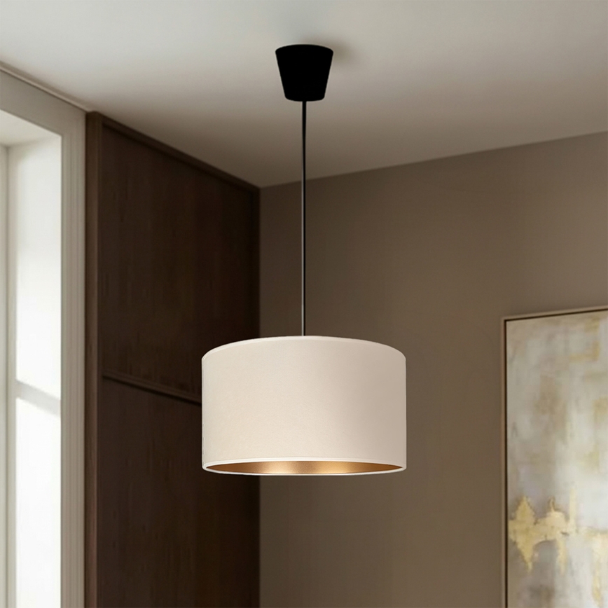 Brilagi - Κρεμαστό φωτιστικό VELVET με καλώδιο 1xE27/60W/230V Ø 40 cm κρεμ/χρυσό