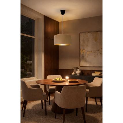 Brilagi - Κρεμαστό φωτιστικό VELVET με καλώδιο, 1xE27/60W/230V, διάμ. 40 εκ., μπεζ/χρυσό
