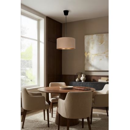 Brilagi - Κρεμαστό φωτιστικό VELVET με καλώδιο, 1xE27/60W/230V, διάμ. 40 εκ., μπεζ/χρυσό