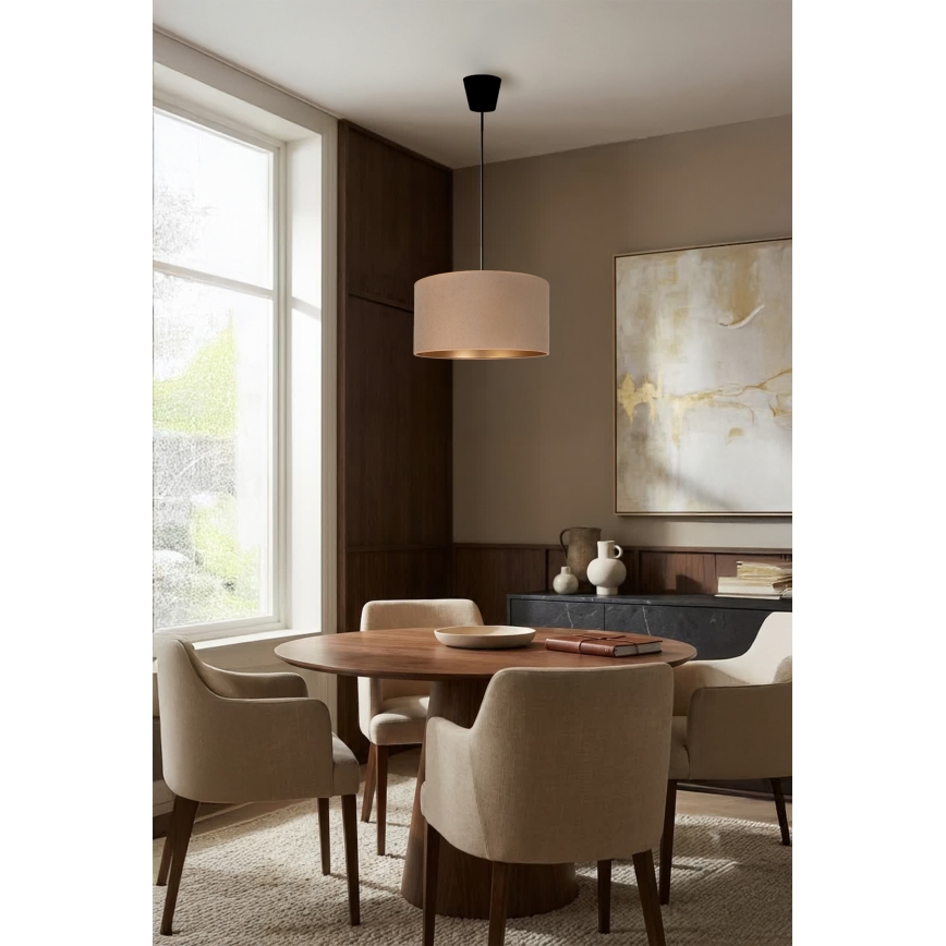 Brilagi - Κρεμαστό φωτιστικό VELVET με καλώδιο, 1xE27/60W/230V, διάμ. 40 εκ., μπεζ/χρυσό