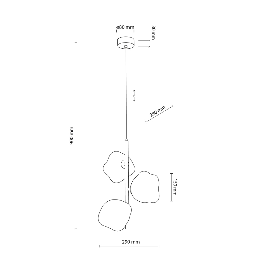 Brilagi - Κρεμαστό φωτιστικό VULCANO σε καλώδιο 3xG9/8W/230V μπεζ/καπνιστό μπεζ