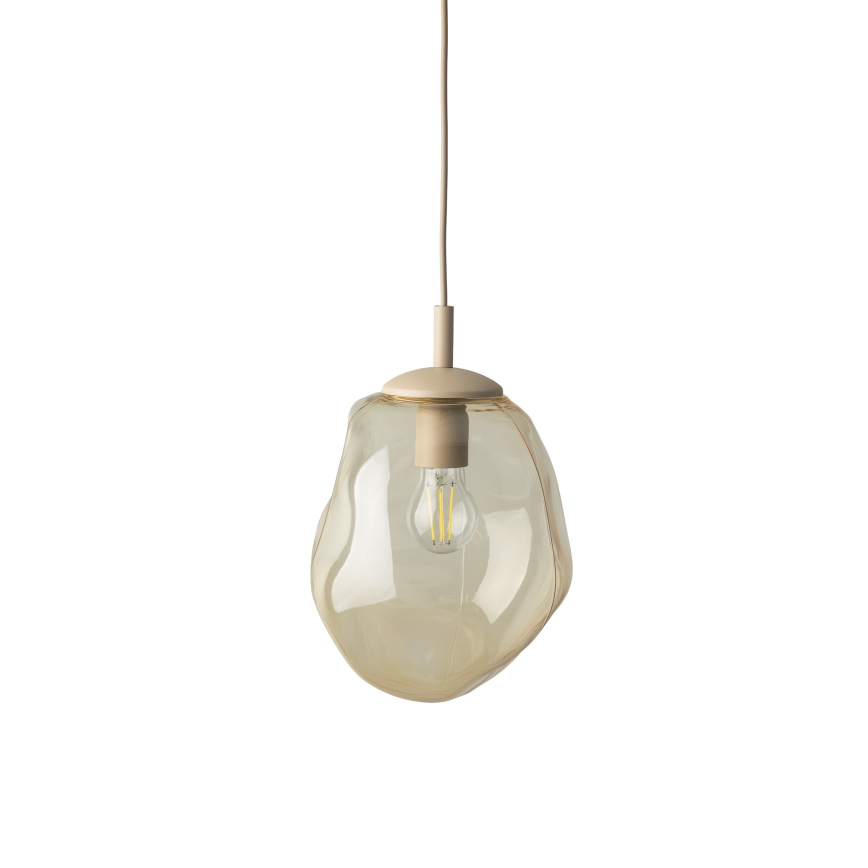 Brilagi - Κρεμαστό φωτιστικό VULCANO με καλώδιο 1xE27/15W/230V μπεζ/καπνιστό μπεζ