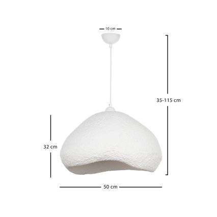 Brilagi - Κρεμαστό φωτιστικό WABI SABI με καλώδιο, 1xE27/40W/230V, Ø 50 cm, λευκό