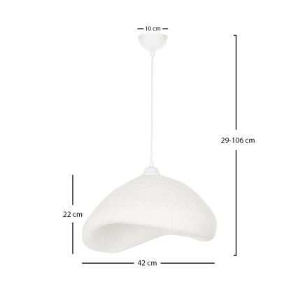 Brilagi - Κρεμαστό φωτιστικό WABI SABI με καλώδιο, 1xE27/40W/230V, διάμ. 42 εκ., λευκό