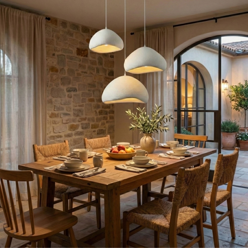 Brilagi - Κρεμαστό φωτιστικό WABI SABI με καλώδιο, 3xE27/40W/230V, Ø 82 cm, λευκό