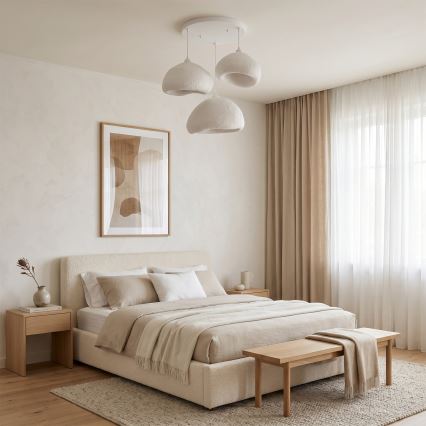 Brilagi - Κρεμαστό φωτιστικό WABI SABI με καλώδιο, 3xE27/40W/230V, Ø 82 cm, λευκό